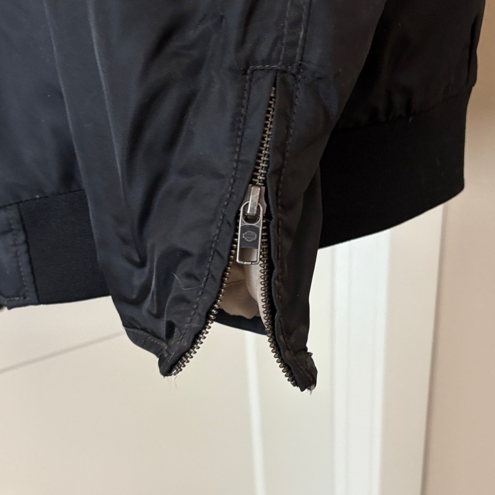 Harley-Davidson Black Varsity Jacket with Gray/Blue Accents - Picture 6 of 8